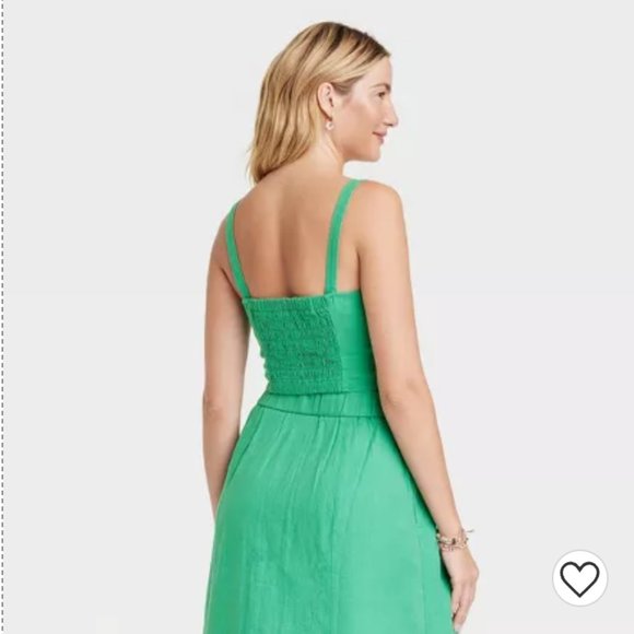 NWT -Women's XL Perfect Mint Tie-Front Cropped Tank Top - Unversal Thread - Picture 2 of 3